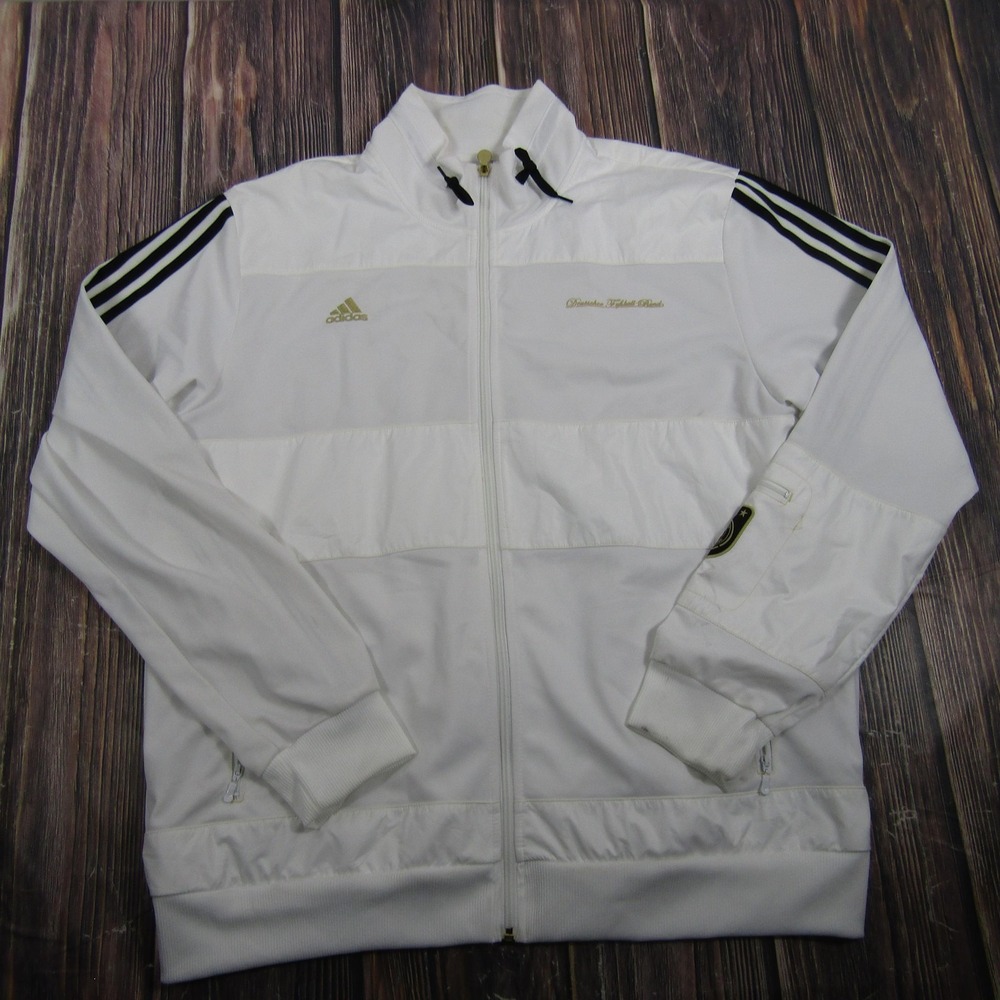 Adidas Germany DFB Jacket Mens 2XL White Full Zip Track Soccer Team Training